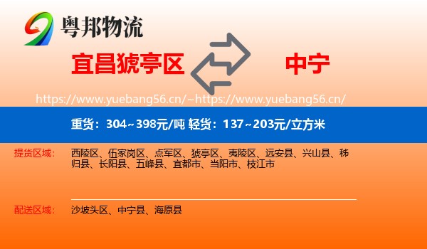 宜昌猇亭区到中宁县物流