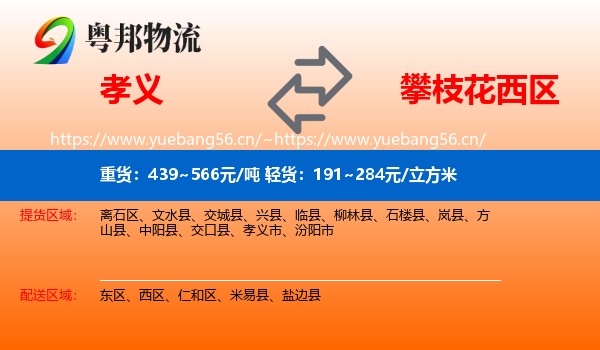 孝义到西区物流