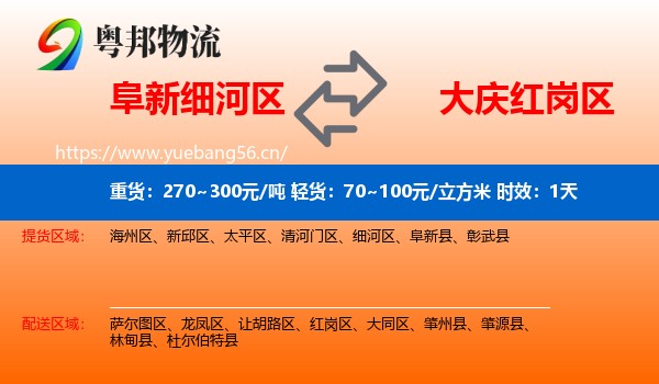 阜新细河区到红岗区物流专线名片