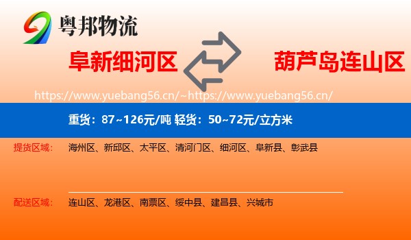 阜新细河区到连山区物流