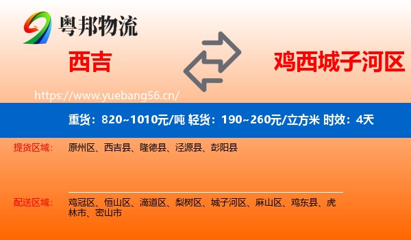 西吉到城子河区物流专线名片