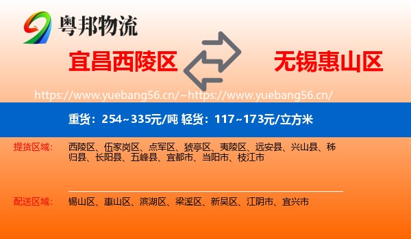 宜昌西陵区到惠山区物流