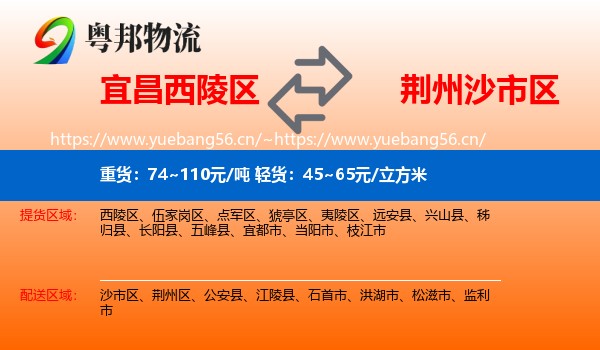 宜昌西陵区到沙市区物流