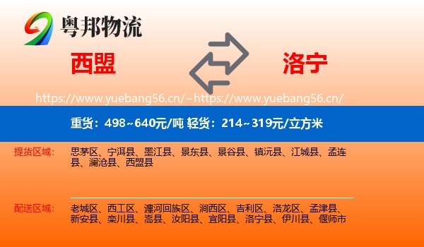 西盟到洛宁县物流