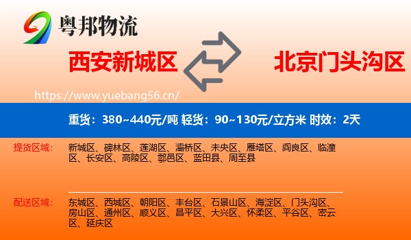 西安新城区到门头沟区物流专线名片