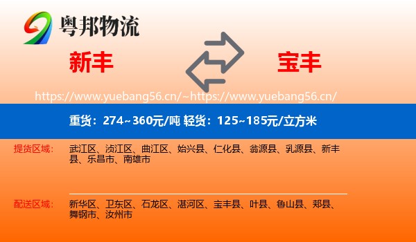 新丰到宝丰县物流