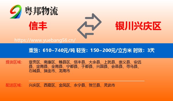 信丰到兴庆区物流 信丰到兴庆区物流专线名片