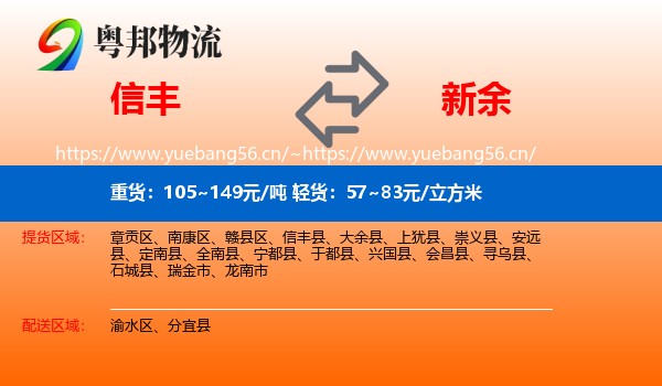信丰县到新余物流专线
