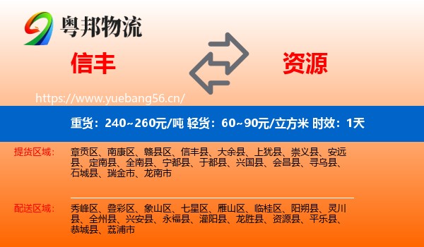 信丰到资源县物流 信丰到资源县物流专线名片