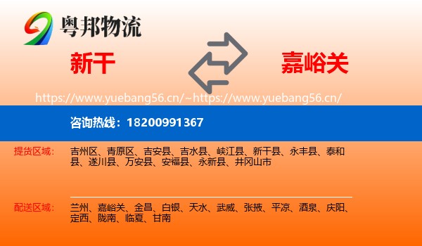 新干到嘉峪关物流