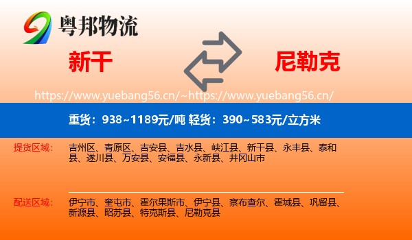 新干到尼勒克县物流