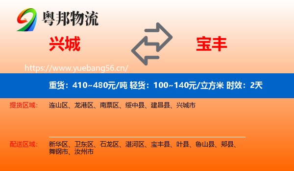 兴城到宝丰县物流专线名片