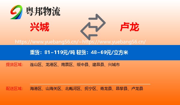 兴城到卢龙县物流