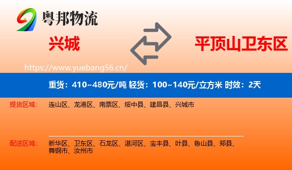 兴城到卫东区物流专线名片