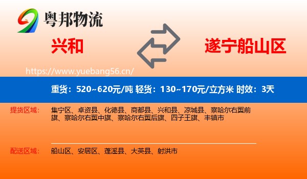兴和到船山区物流专线名片