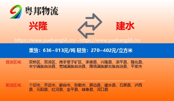 兴隆到建水县物流