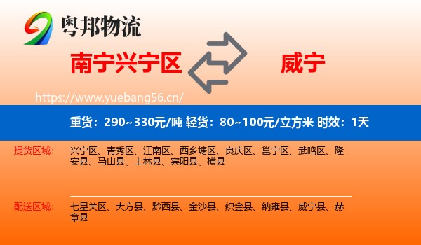 南宁兴宁区到威宁县物流专线名片