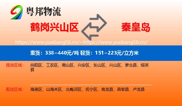 兴山区到秦皇岛物流专线