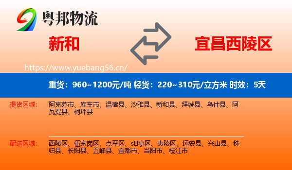 新和到西陵区物流专线名片