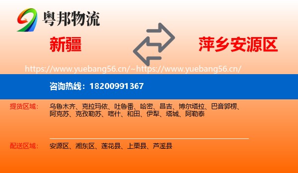 新疆到安源区物流
