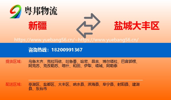 新疆到大丰区物流