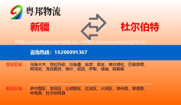 新疆到杜尔伯特县物流