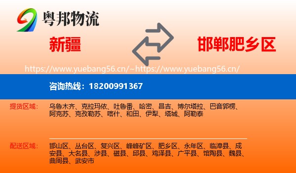 新疆到肥乡区物流