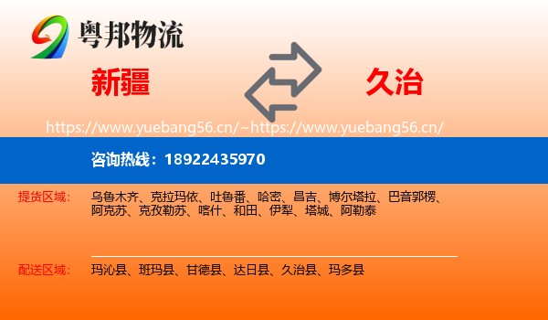 新疆到久治县物流
