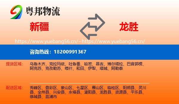 新疆到龙胜县物流
