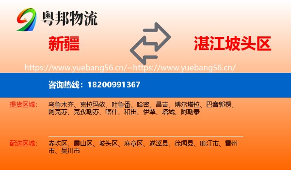 新疆到坡头区物流