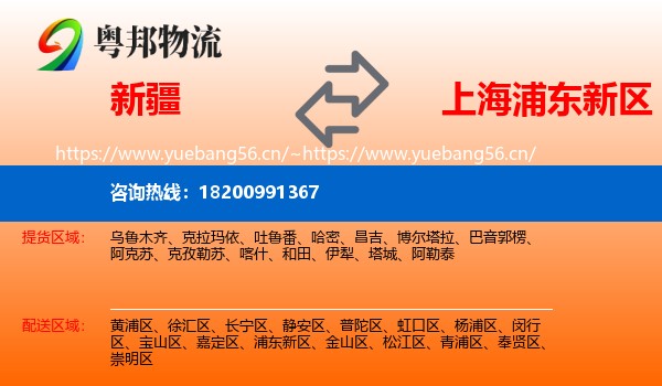 新疆到浦东新区物流