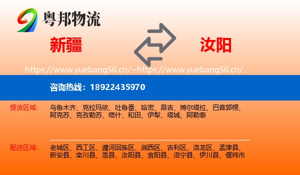 新疆到汝阳县物流