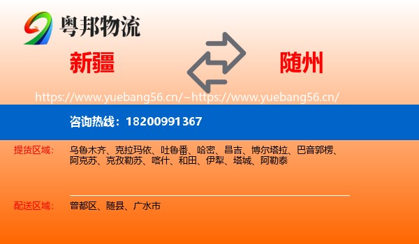 新疆到随州物流