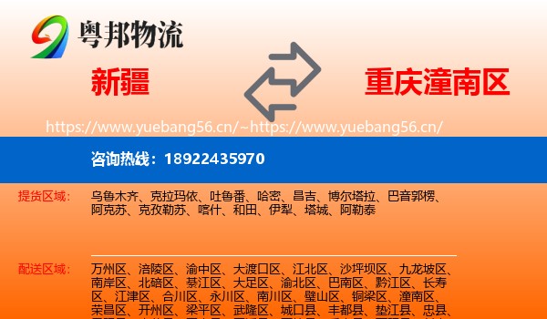新疆到潼南区物流