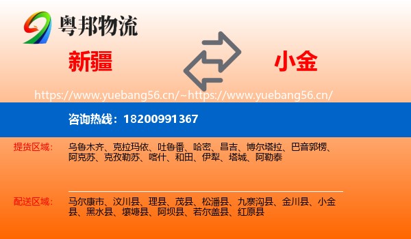 新疆到小金县物流