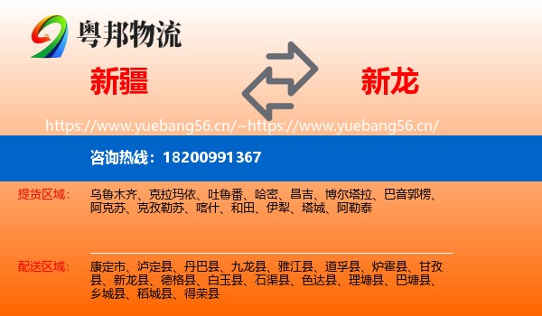新疆到新龙县物流
