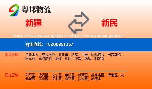 新疆到新民市物流