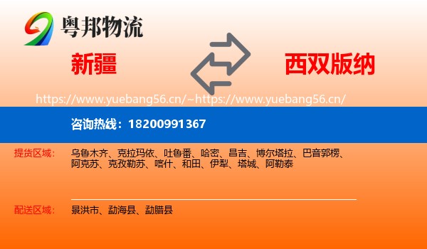 新疆到西双版纳物流