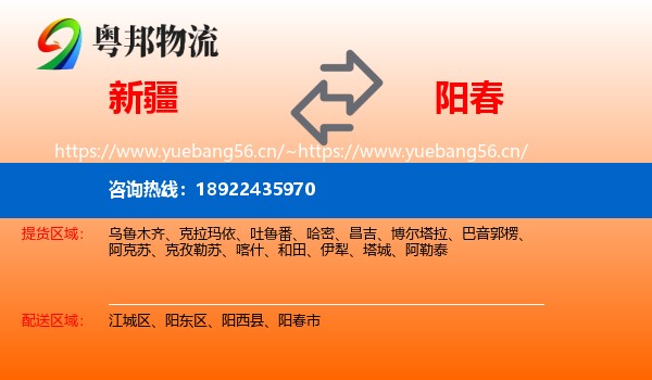 新疆到阳春市物流