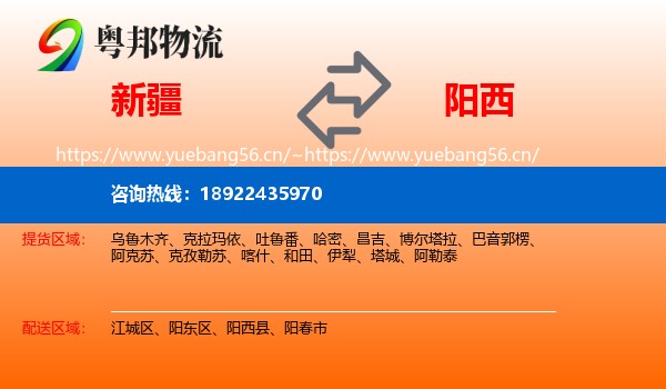 新疆到阳西县物流