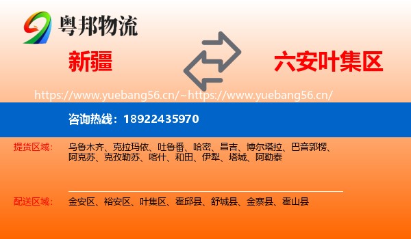 新疆到叶集区物流