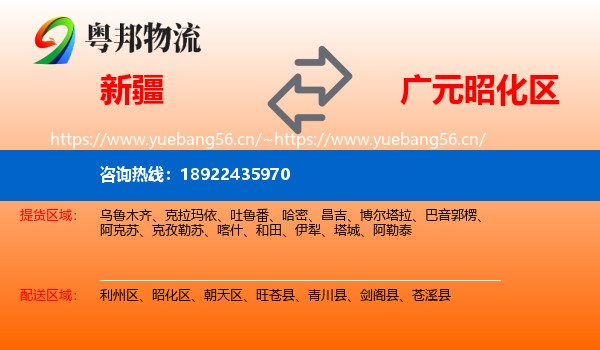 新疆到昭化区物流