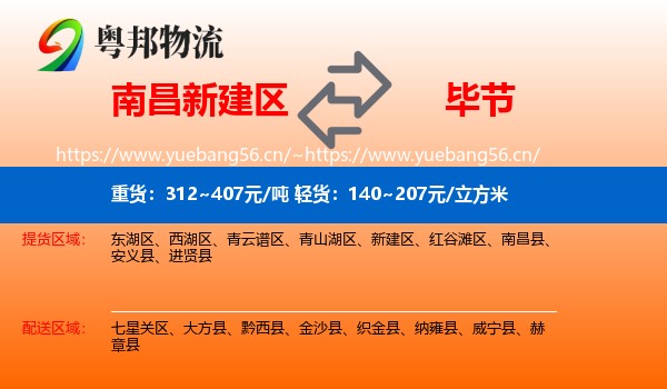 南昌新建区到毕节物流