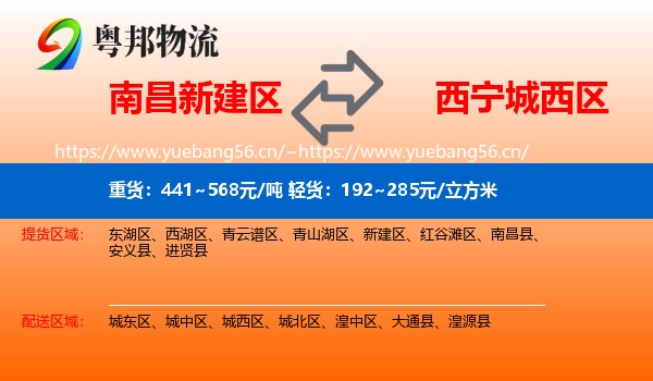 南昌新建区到城西区物流