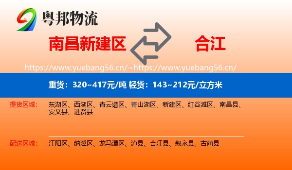 南昌新建区到合江县物流