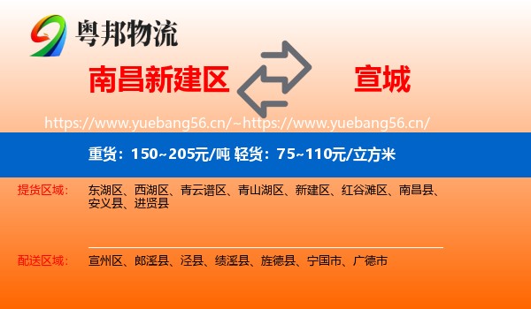 南昌新建区到宣城物流