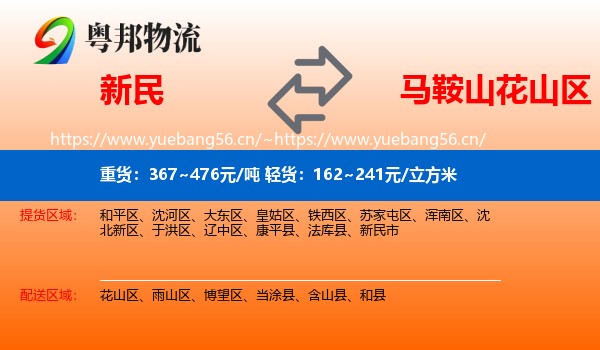 新民到花山区物流