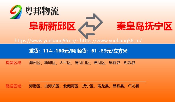 阜新新邱区到抚宁区物流