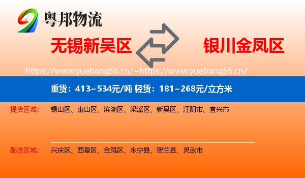 无锡新吴区到金凤区物流