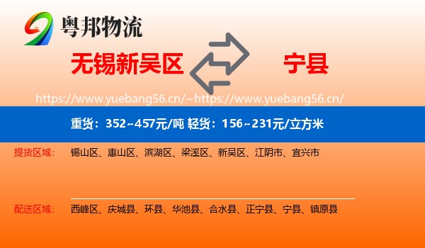 无锡新吴区到宁县物流